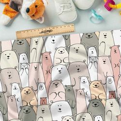 Ткань оксфорд 600 толпа медведей