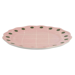 Тарелка обеденная Bitossi Home Pink Green Dots (27 см)