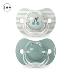 Набор физиологических пустышек Suavinex Birdies зеленый, 18+ мес, 2 шт