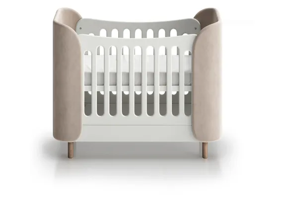 Кроватка KIDI Soft mini cпальное место 60*120 см антивандальная ткань (бежевый)