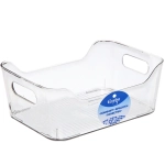 Корзина для хранения «ФЛАТТО», прозрачная, 20*14*8см (наклейка СЕЛФИ)✦