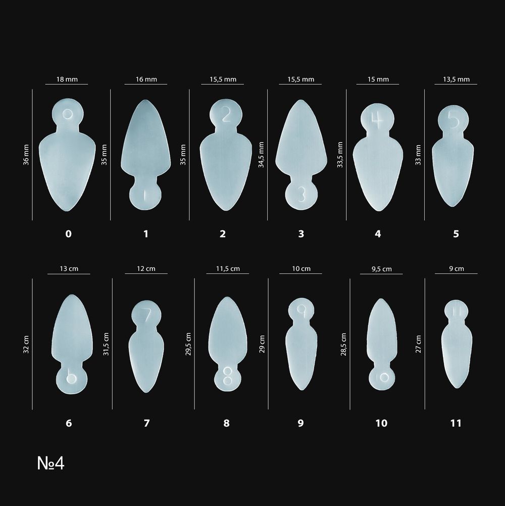 Irisk Силиконовые вкладыши для верхних форм Удлиненные заостренные, 60 ш