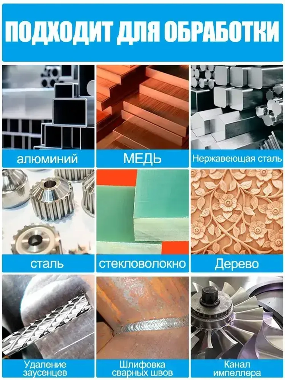 Набор борфрез твердосплавных хвостовик 3мм, форма А, двойная заточка, 38х3мм, 10шт.