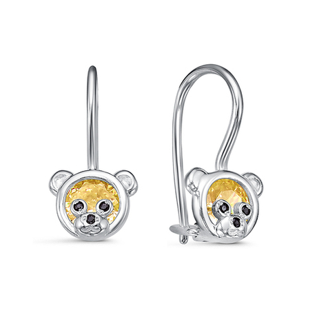 Серьги из серебра 925 пробы с Фианит