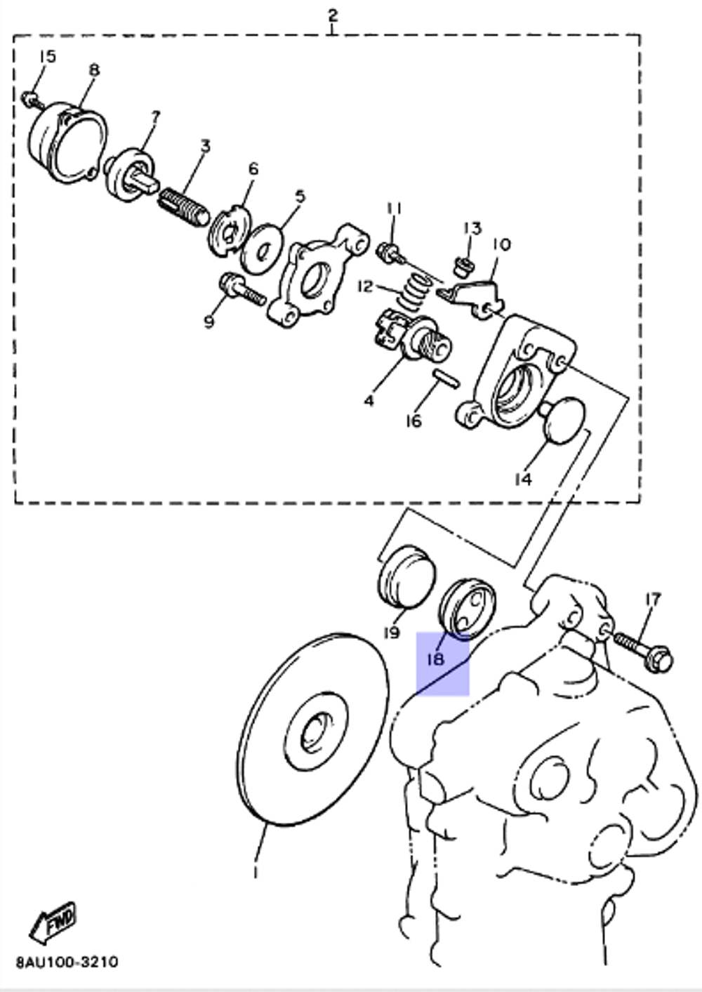 Колодка тормозная Yamaha VK540 89J258110000