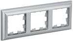 BRITE Рамка 3-местная РУ-3-Бр алюминий/алюминий IEK