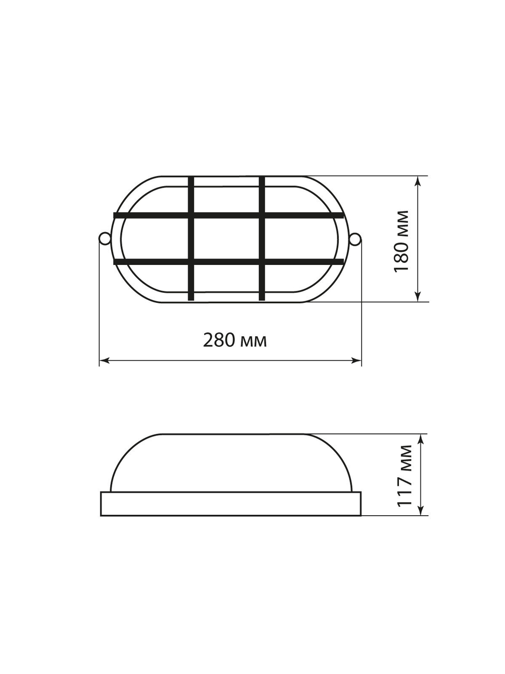Светильник НПБ1202 белый/овал с реш. 100Вт IP54 TDM SQ0303-0038