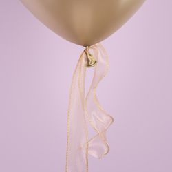 Лента декоративная (4 см*9,14 м) Органза с леской, Золотая кайма, Золото, 1 шт., 6233851