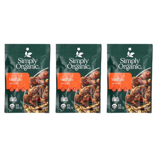 Simply Organic, Buffalo, сухая смесь для растирания, 3 пакетика по 27 г (0,95 унции)