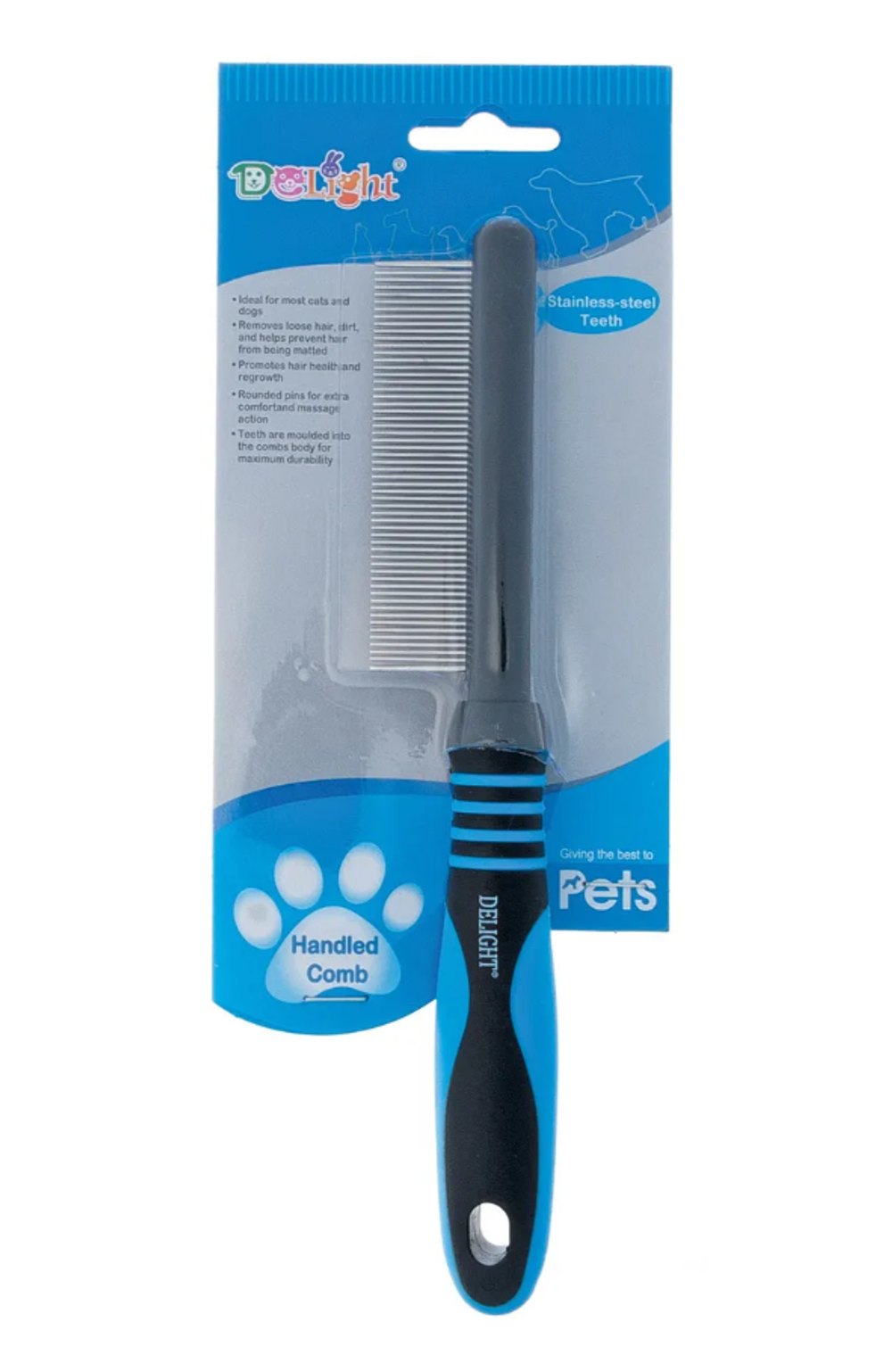 Расческа DeLIGHT c кольцами 56 зубьев 20 мм 34856