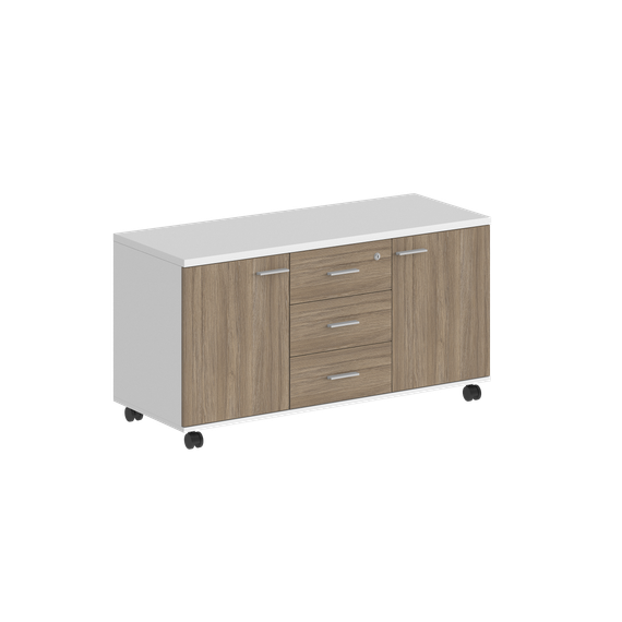 Тумба сервисная  Сигма с 3 ящ. 1204х460х619 (метаб). с замком, 2 фасадами