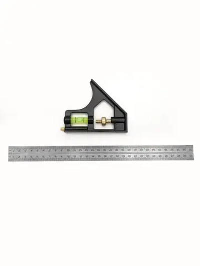 Угольник с уровнем 300 мм, линейка с маркировочной иглой