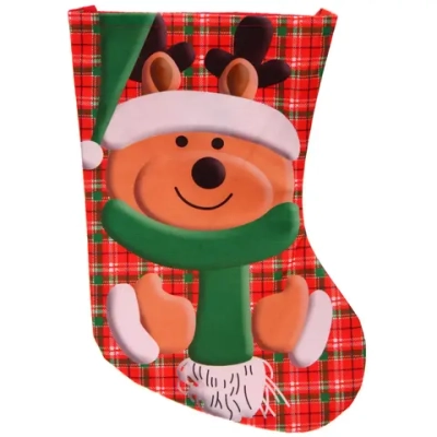 Носок новогодний «Чудо медвежонок» 23x35 см, микс