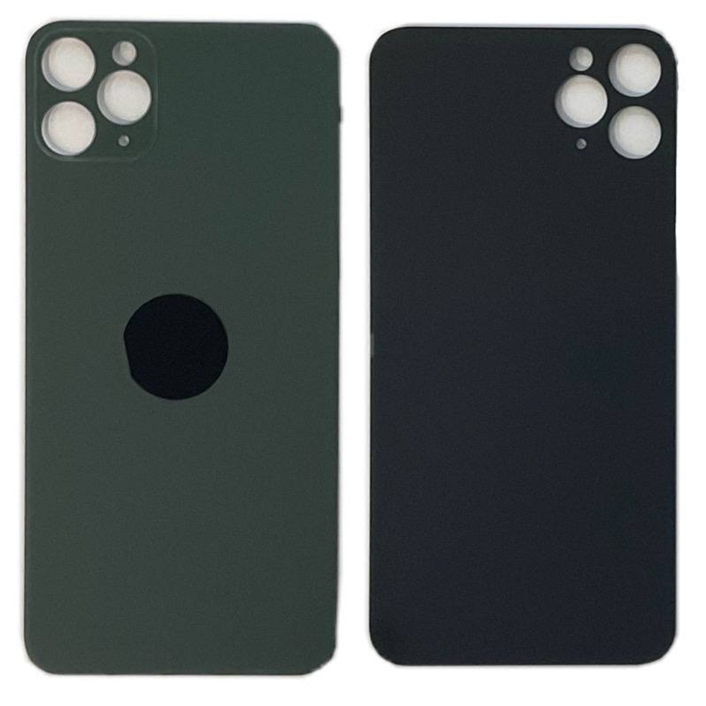 Задняя крышка для Apple iPhone 11 Pro Max Темно-зеленый (стекло, широкий вырез под камеру)