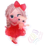 Резинки для волос детские силиконовые 200шт «ФРАТТИ БУМ», Машенька с Котиком, 17*9.5см