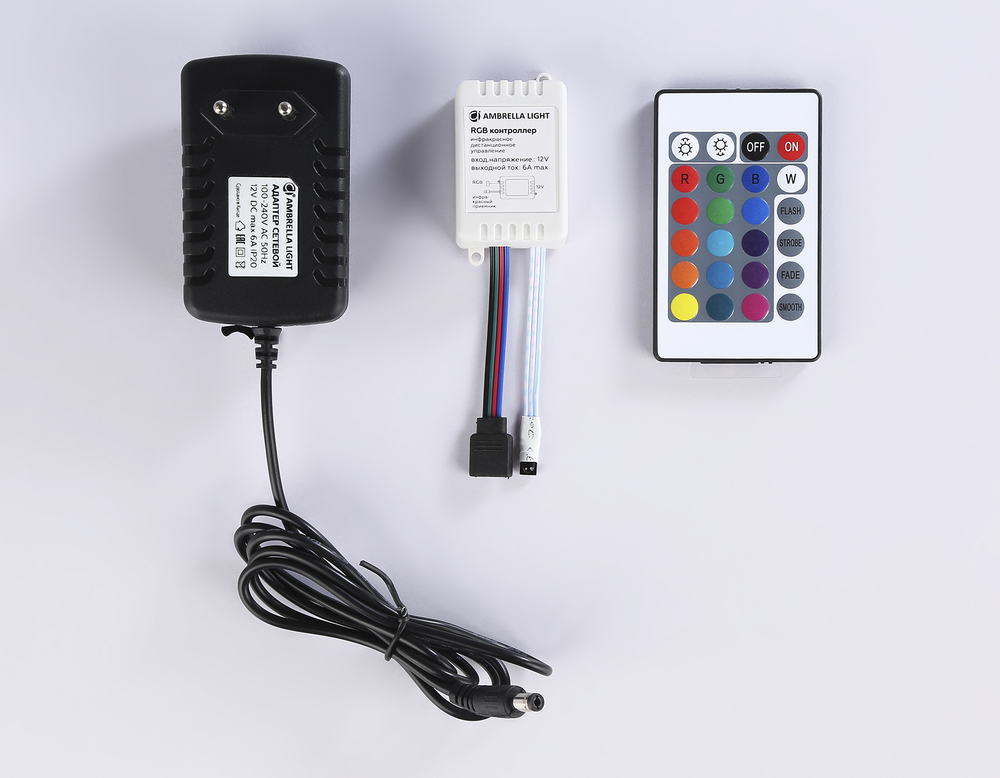 GS2502 5050 60Led/ 14.4W m/ 12V IP65 RGB/ 5000*10*2.87mm (4 конт.) комплект