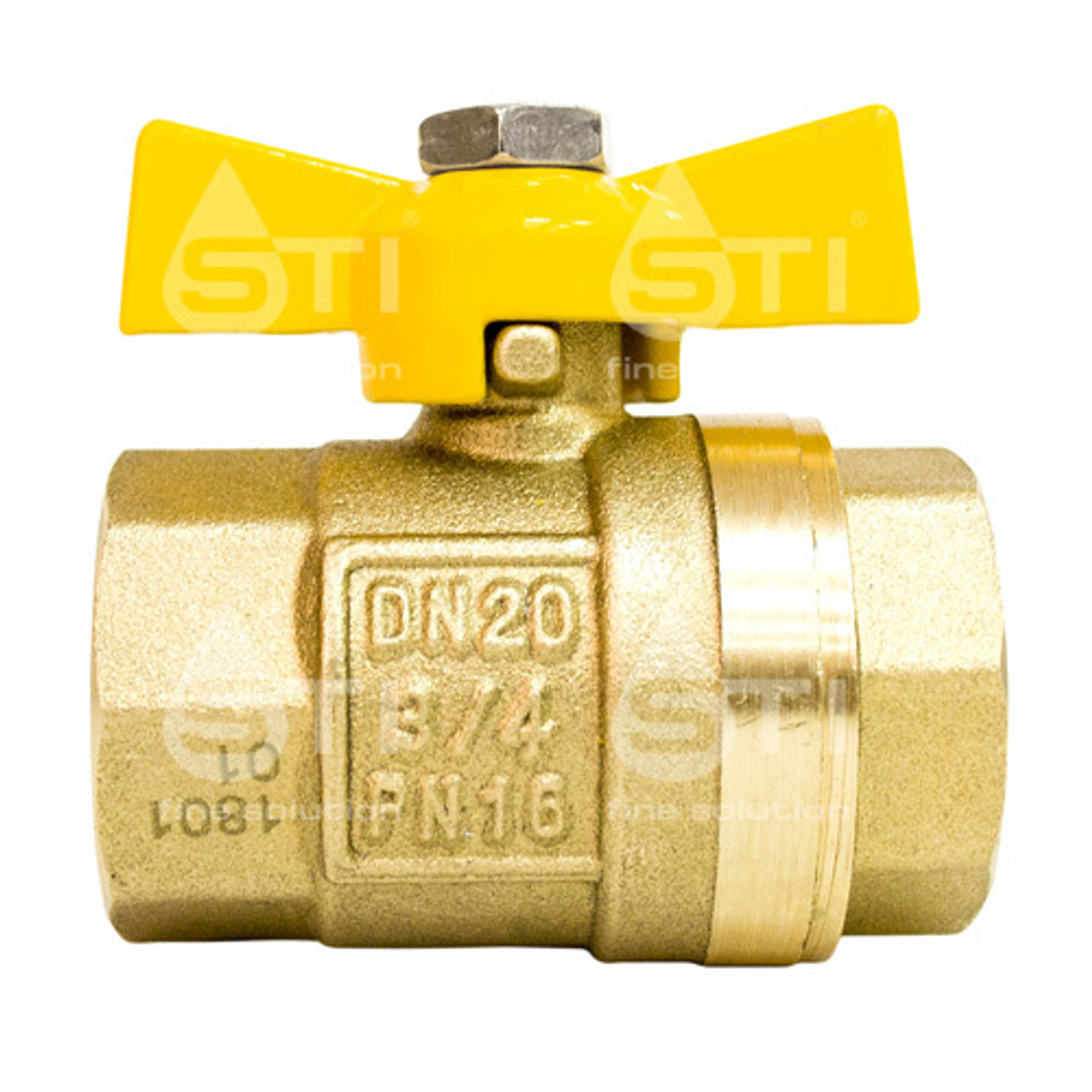 Кран шаровой газовый STI ГГ бабочка 20