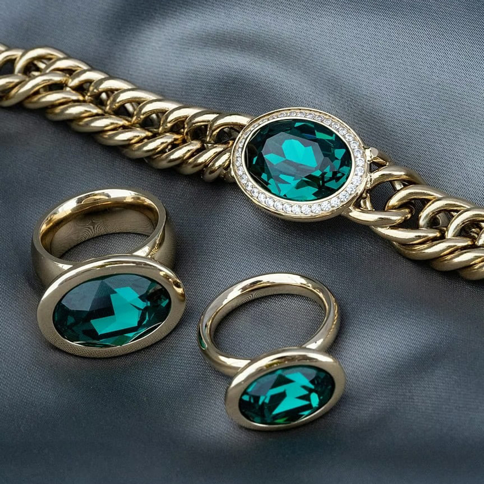 Кольцо Qudo TIVOLA big G emerald 19 мм 632331/19 G/G