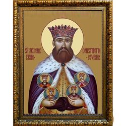 Константин Брынковяну мученик, господарь Валашский. Икона на холсте.