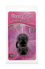 Чёрные вагинальные шарики на мягкой сцепке GOOD VIBES PERFECT BALLS (Цвет: черный)