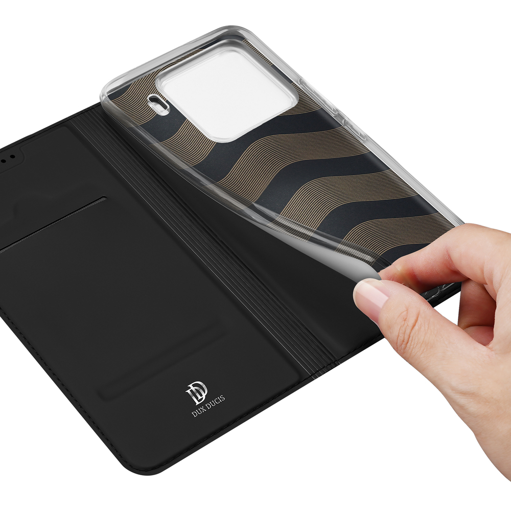 Чехол книжка из PU кожи черного цвета от Dux Ducis для смартфона Xiaomi 15 Pro, серия Skin Pro Series Case