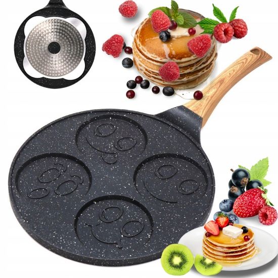 Сковорода для оладий 22 см. Kamille КМ 4216 индукция смайлики