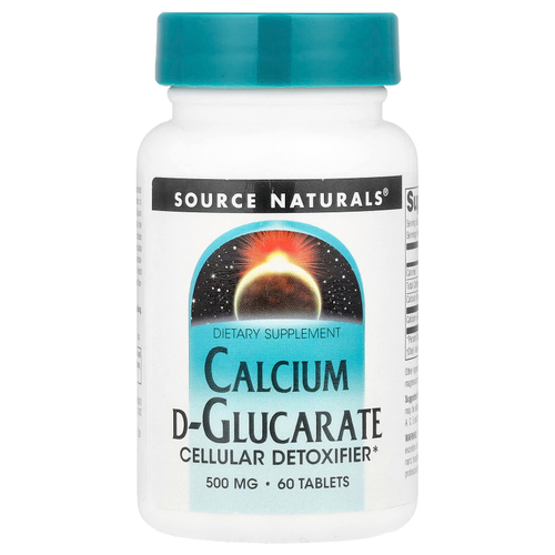Source Naturals, d-глюкарат кальция, 500 мг, 60 таблеток
