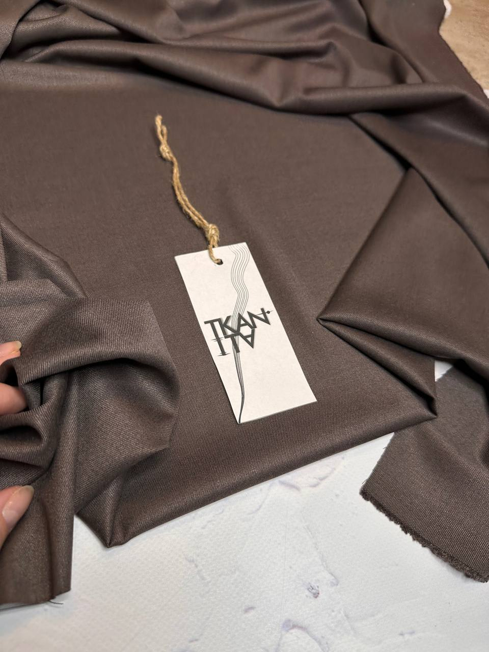 Костюмно-плательная смесовая однотонная поливискоза (64%полиэстер/33%вискоза/3%эластан, Фундук, 148, 285 гр/м2)