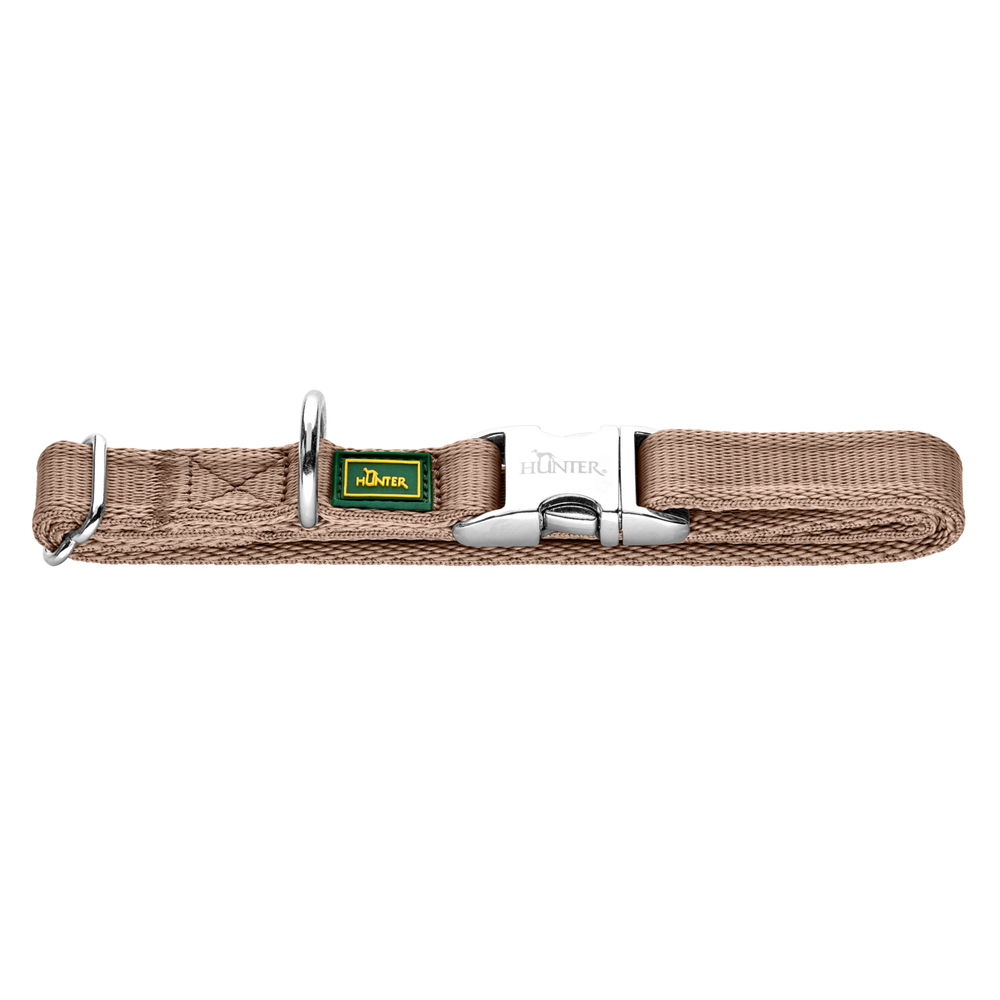 Hunter ошейник для собак ALU-Strong Inari S (30-45 см) нейлон с металлической застежкой бежевый