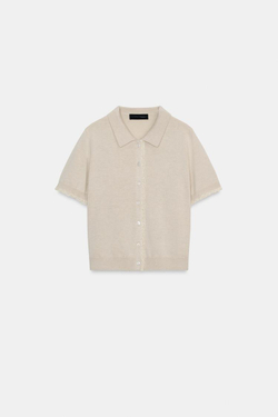 ZARA КАРДИГАН С КОРОТКИМИ РУКАВАМИ И КРУЖЕВОМ, СЕРО-ДЫМЧАТЫЙ