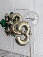 Торжественная композиция с фольгированной цифрой «23» — идеальный декор к празднику защитников!