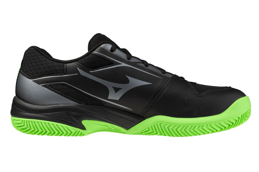 Мужские кроссовки теннисные Mizuno Break Shot 5 CC - black/foliage green/glowing ap