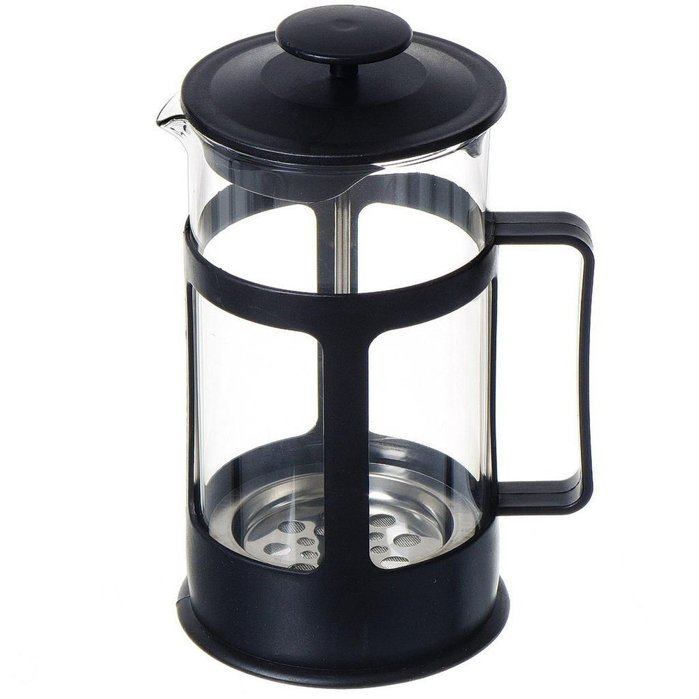 Френч-пресс 0.6 л, стекло, пластик, чер