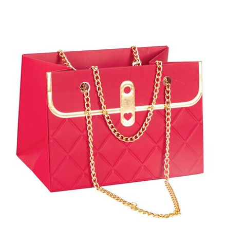 Пакет-сумка с цепочкой 15*10.5*10 КРАСНЫЙ