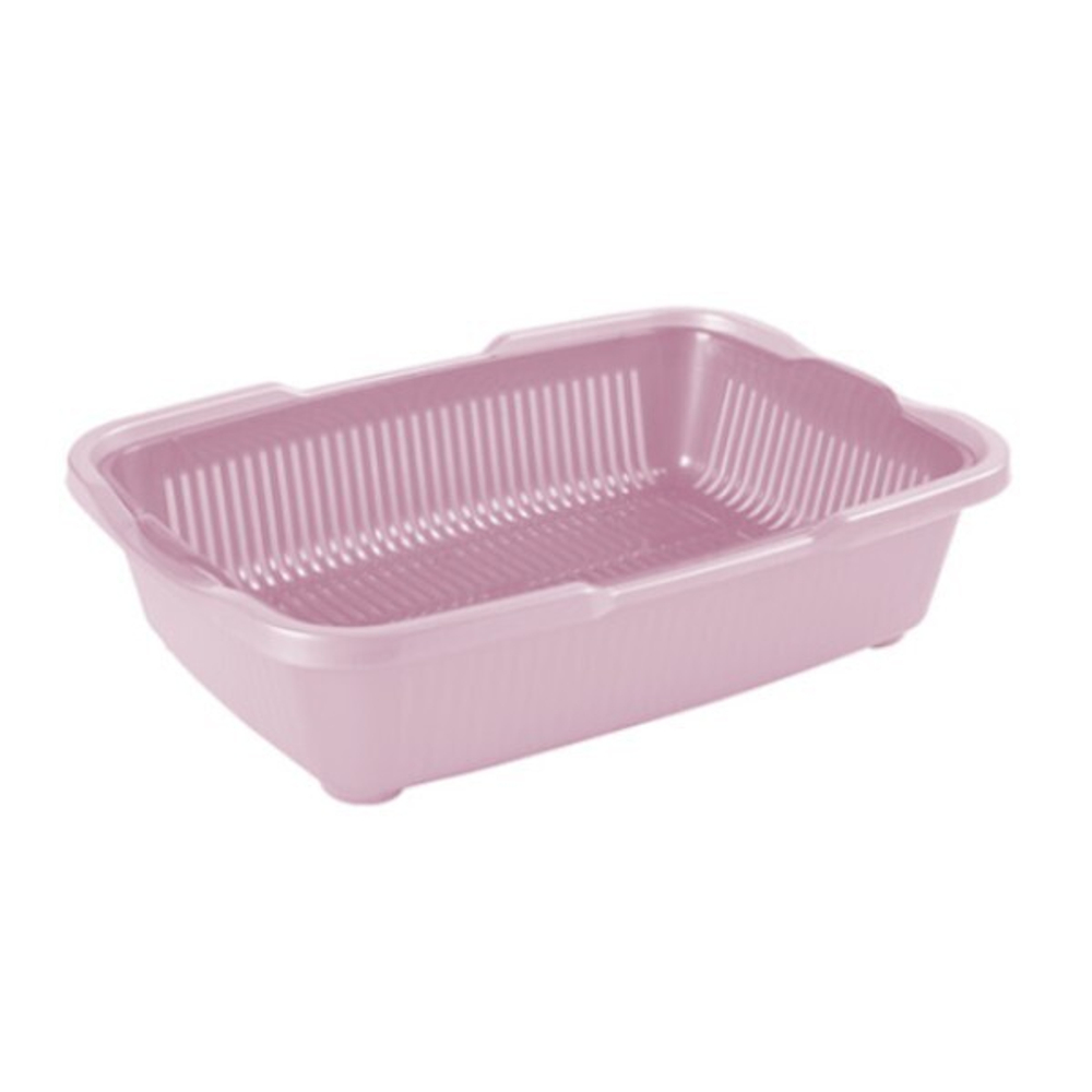 Туалет для кошек большой с сеткой пепельно-розовый