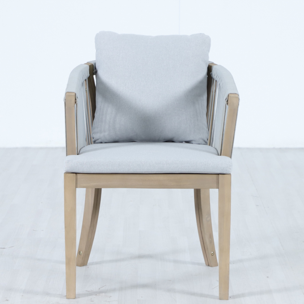 Комплект обеденной мебели на 6 персон Tagliamento Veneto, светлый тик, серый