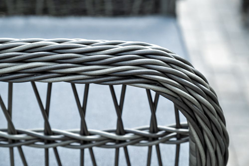 "Цесена" обеденная группа плетеная из искусственного ротанга, цвет графит