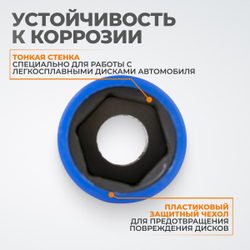 WDK-703-4017L Головка торцевая ударная тонкостенная 1/2", 6 граней, 17 мм