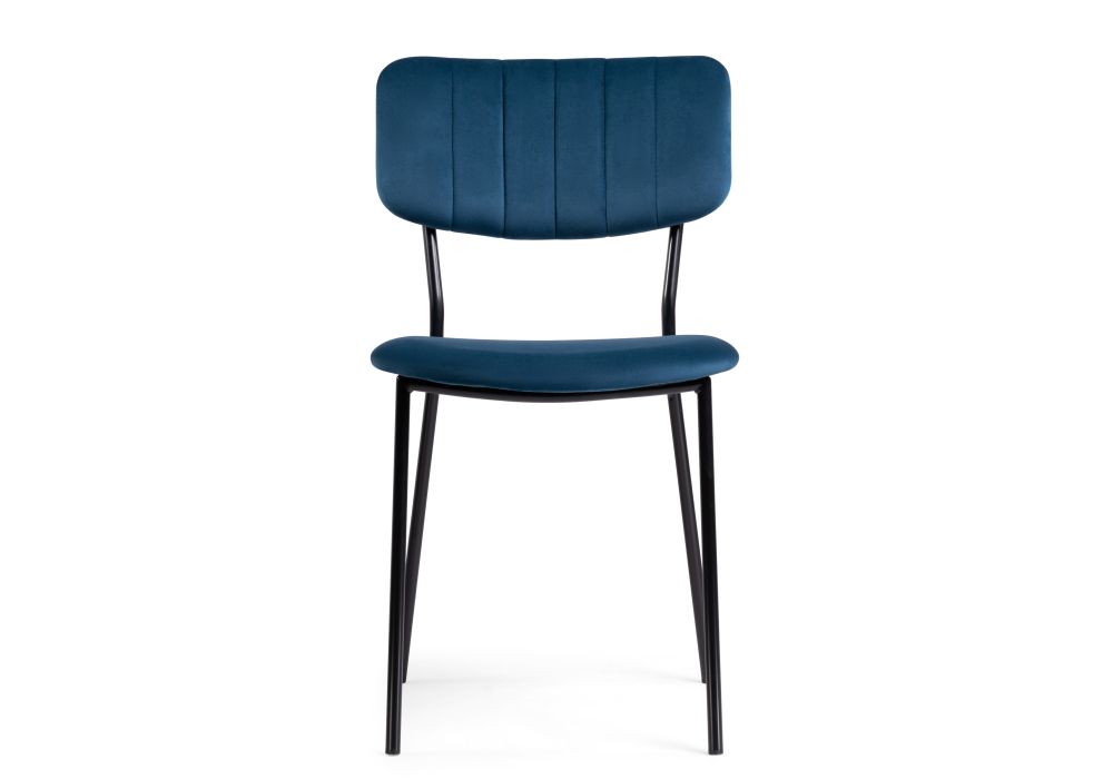 Стул на металлокаркасе Фиер морской / черный глянец