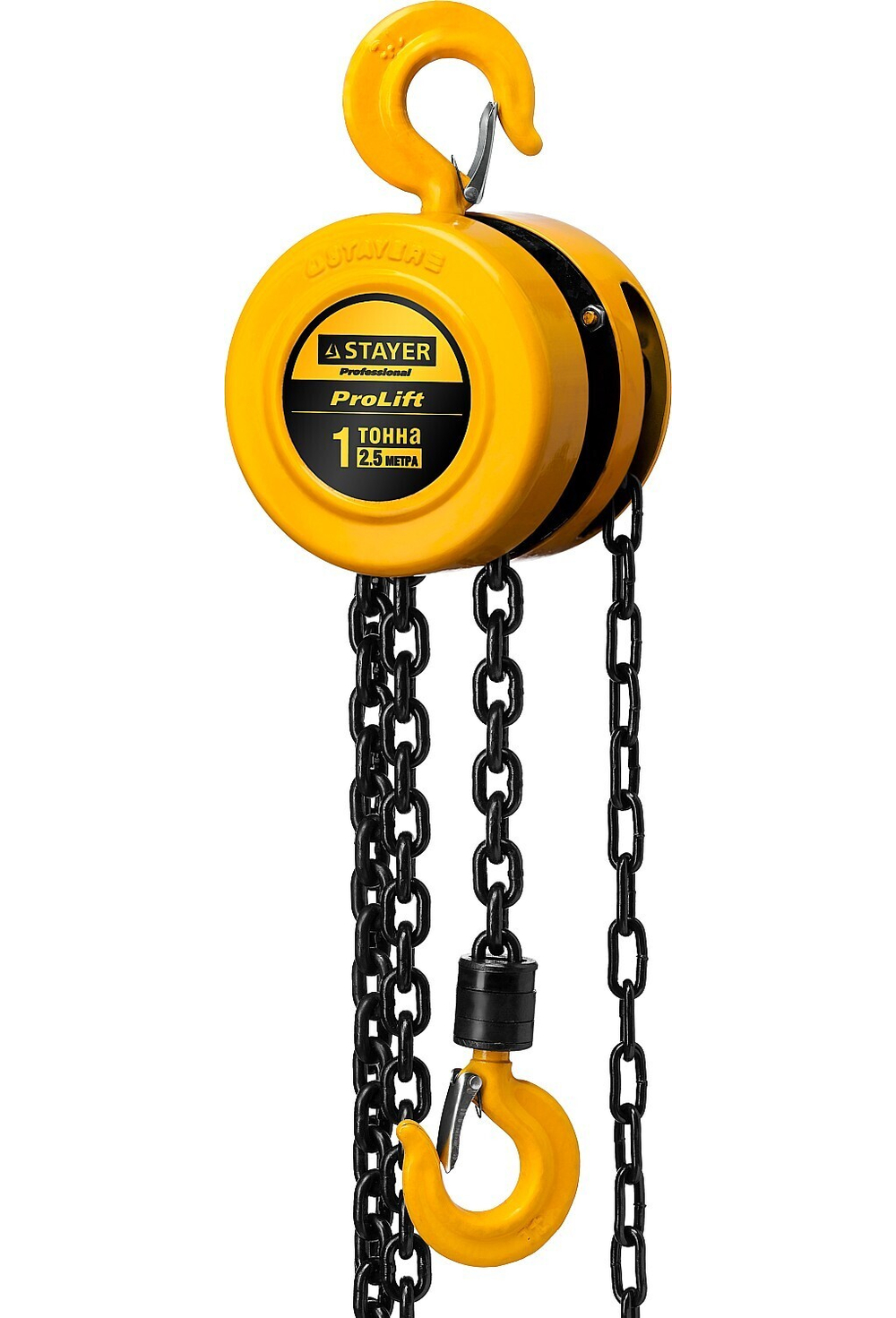 STAYER ProLift, 1 т, 2.5 м, ручная цепная шестеренная таль, Professional (4308-1)