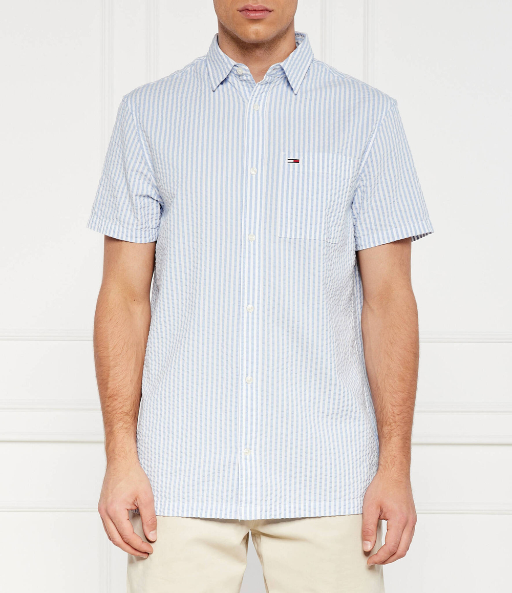 Рубашка STRIPE SEERSUCKER Tommy Jeans - голубой(DM0DM18970)