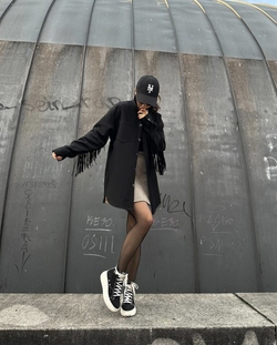 Верхняя рубашка с бахромой из пальтовой шерсти