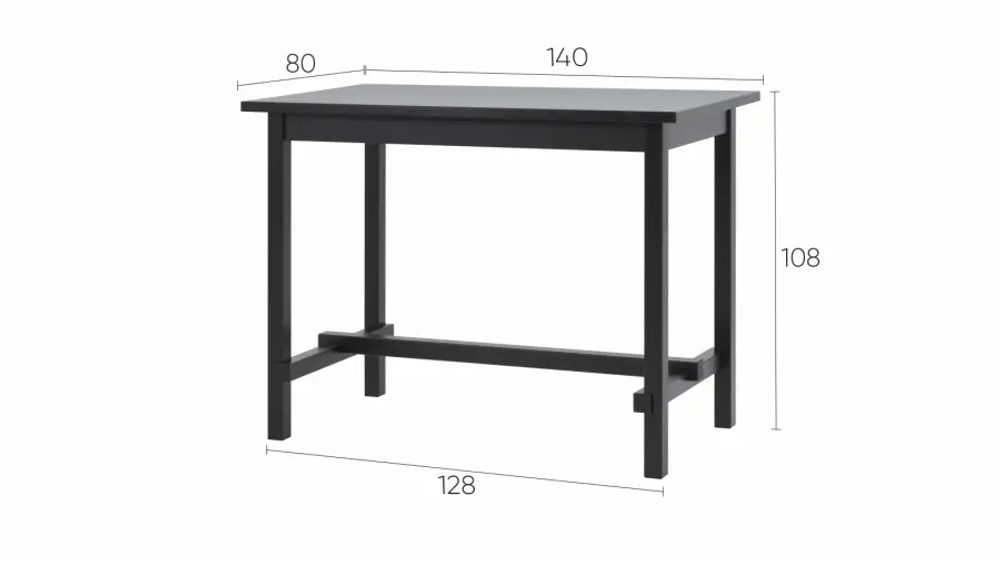 Стол барный  -  аналог IKEA/NORDVIKEN/НОРДВИКЕН /ТОЛЫСЬ/ ИКЕА, 140x80см, черный
