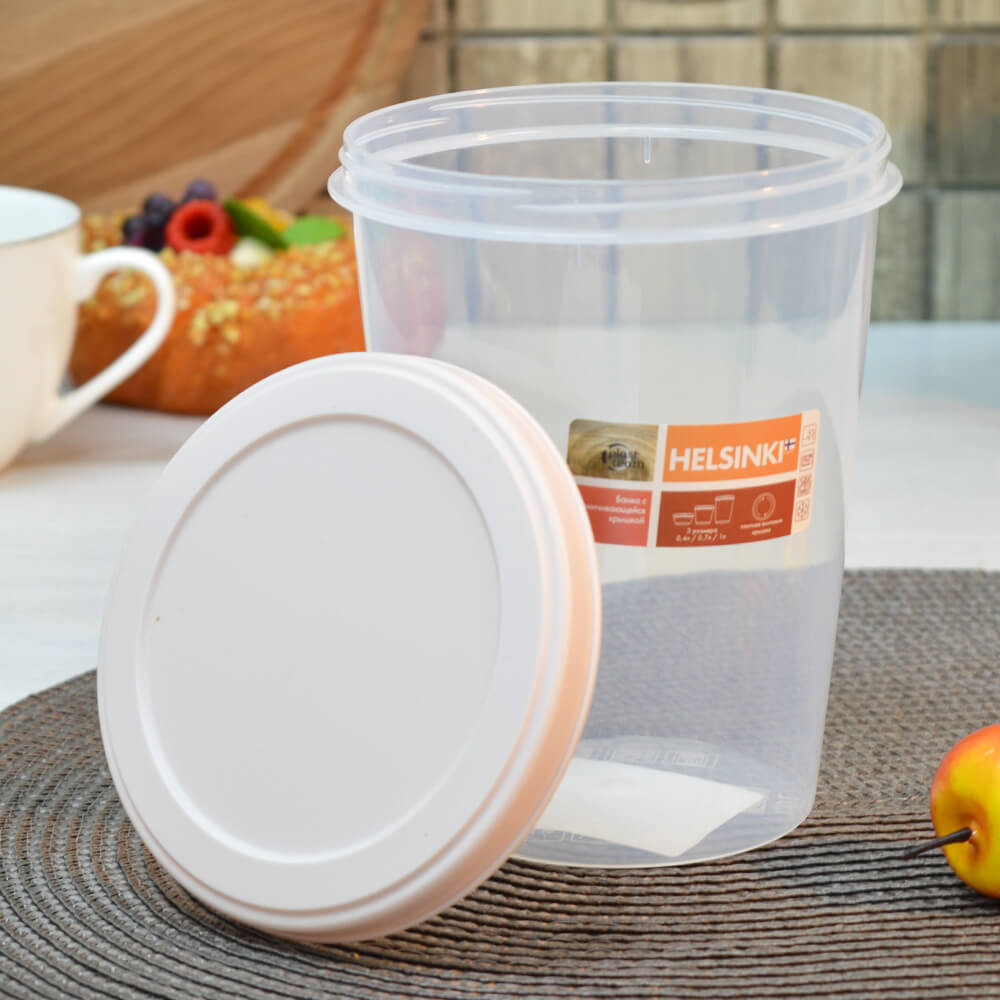 Банка 1л с завинчивающейся крышкой "Helsinki", персиковая карамель