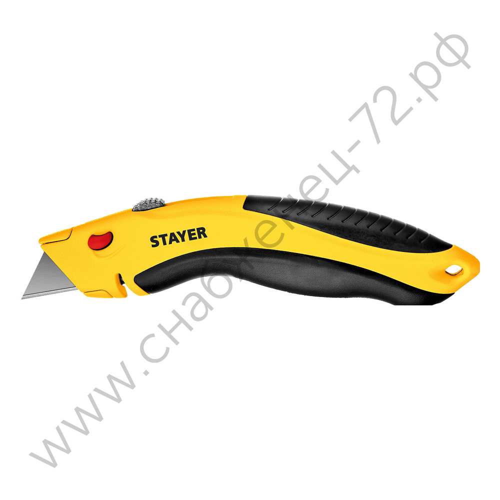 STAYER Hercules-24, с трапециевидным лезвием А24, металлический универсальный нож, Professional (0947)