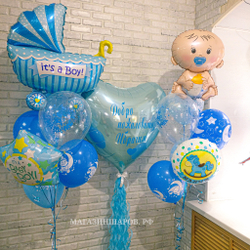 Набор шаров на Выписку "It's a boy" с большим сердцем