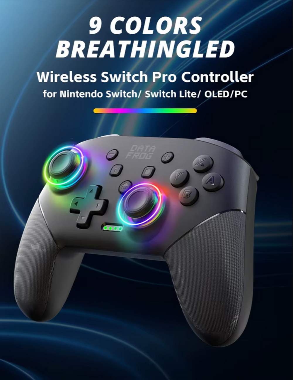 Джойстик беспроводной для ПК/Nintendo Switch RGB DATA FROG S80