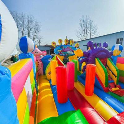 Коммерческий надувной батут «В гостях у дельфинов 2», 10*5*5 м