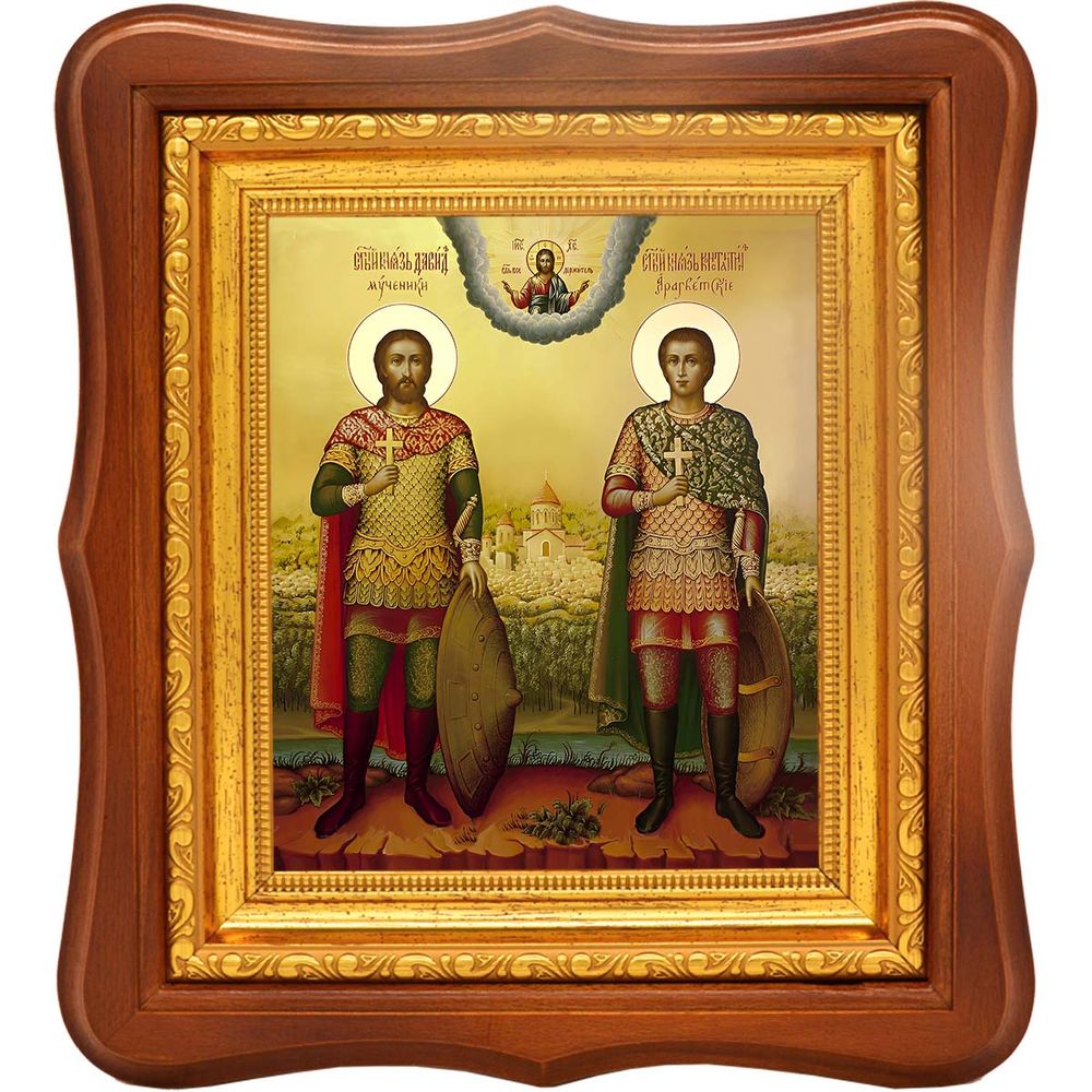 Давид и Константин Арагветские князья мученики. Икона на холсте.