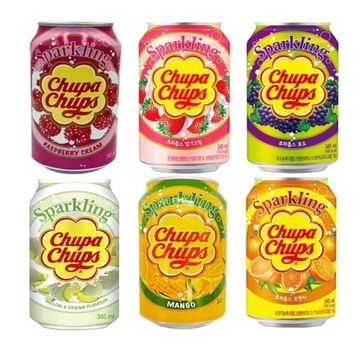 Напиток газированный Чупа Чупс Клубника со сливками Chupa Chups, 345мл (Корея)